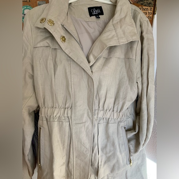 Luii Jackets & Blazers - Luii Light Tan Linen Utility Jacket